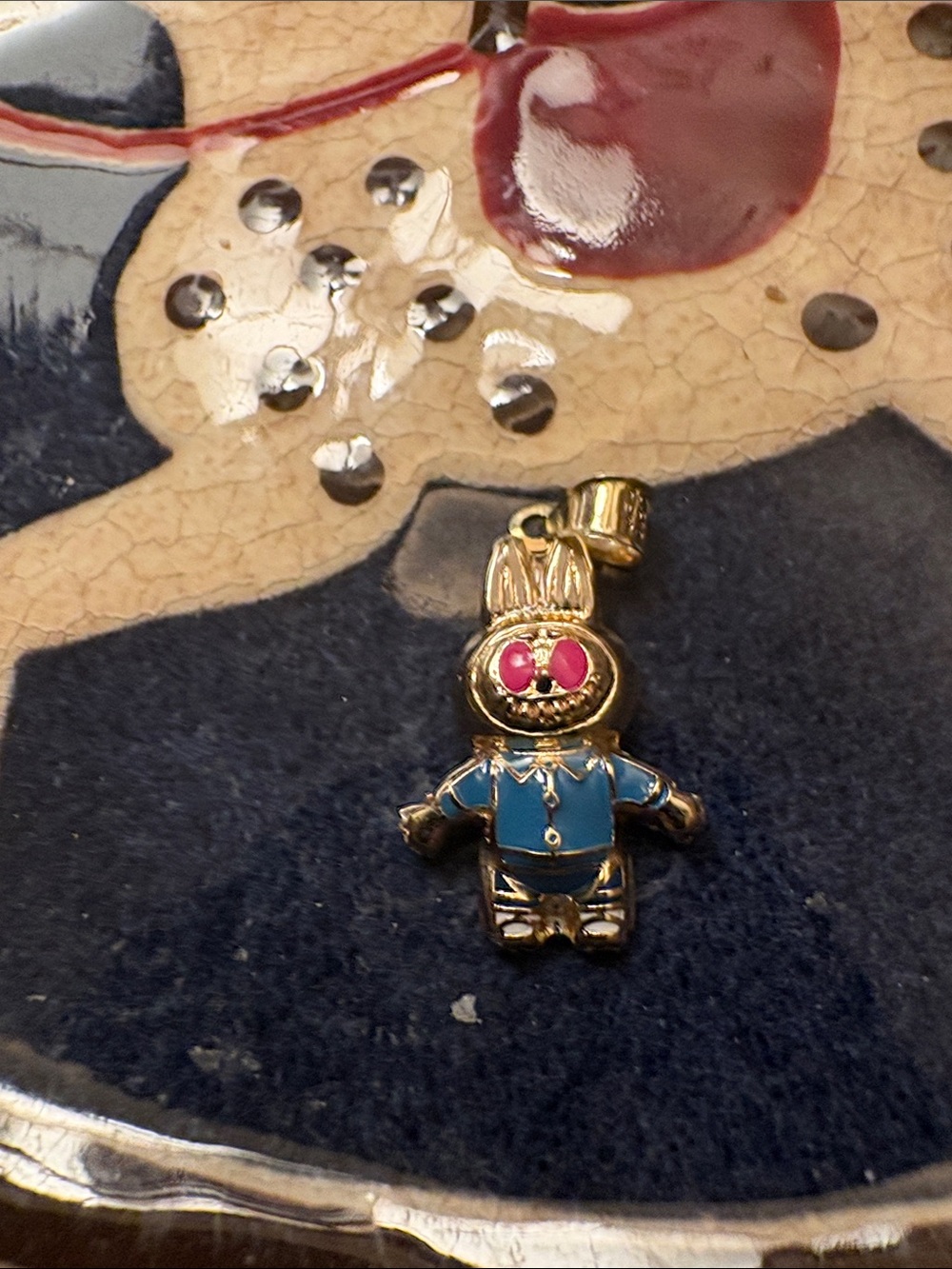 10k gold Girl Labubu Pendant